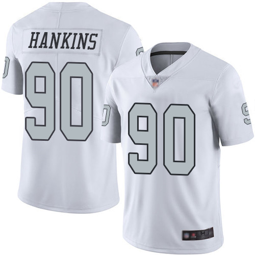 Men Oakland Raiders Limited White Johnathan Hankins Jersey NFL Football #90 Rush Vapor Jersey